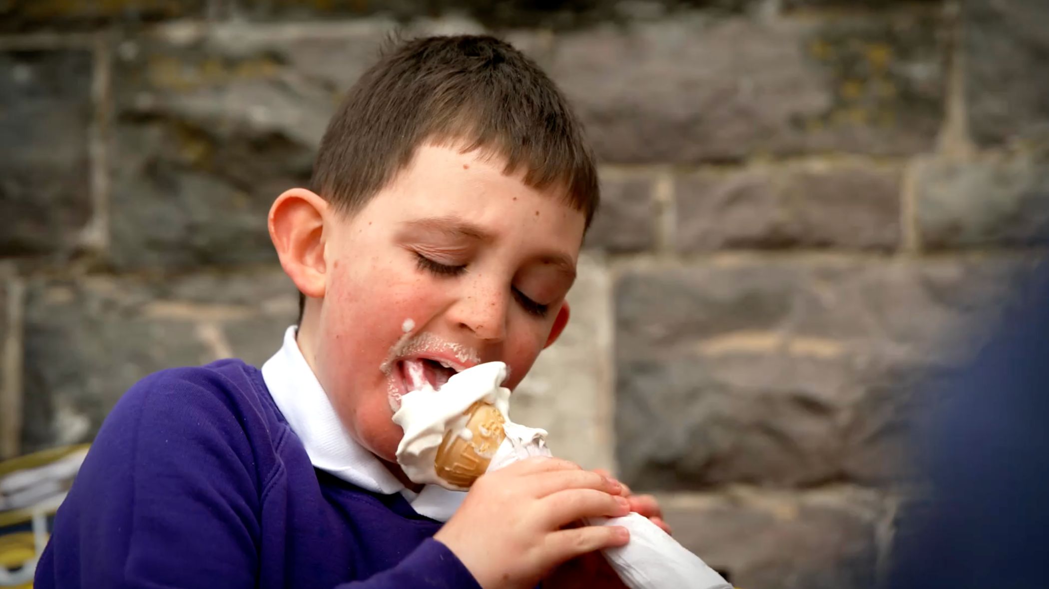 Ysgol Y Deri Ice Cream Eating